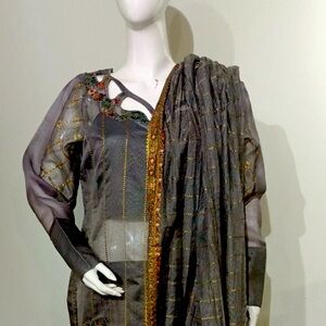 Dark Gray Shalwar Kameez